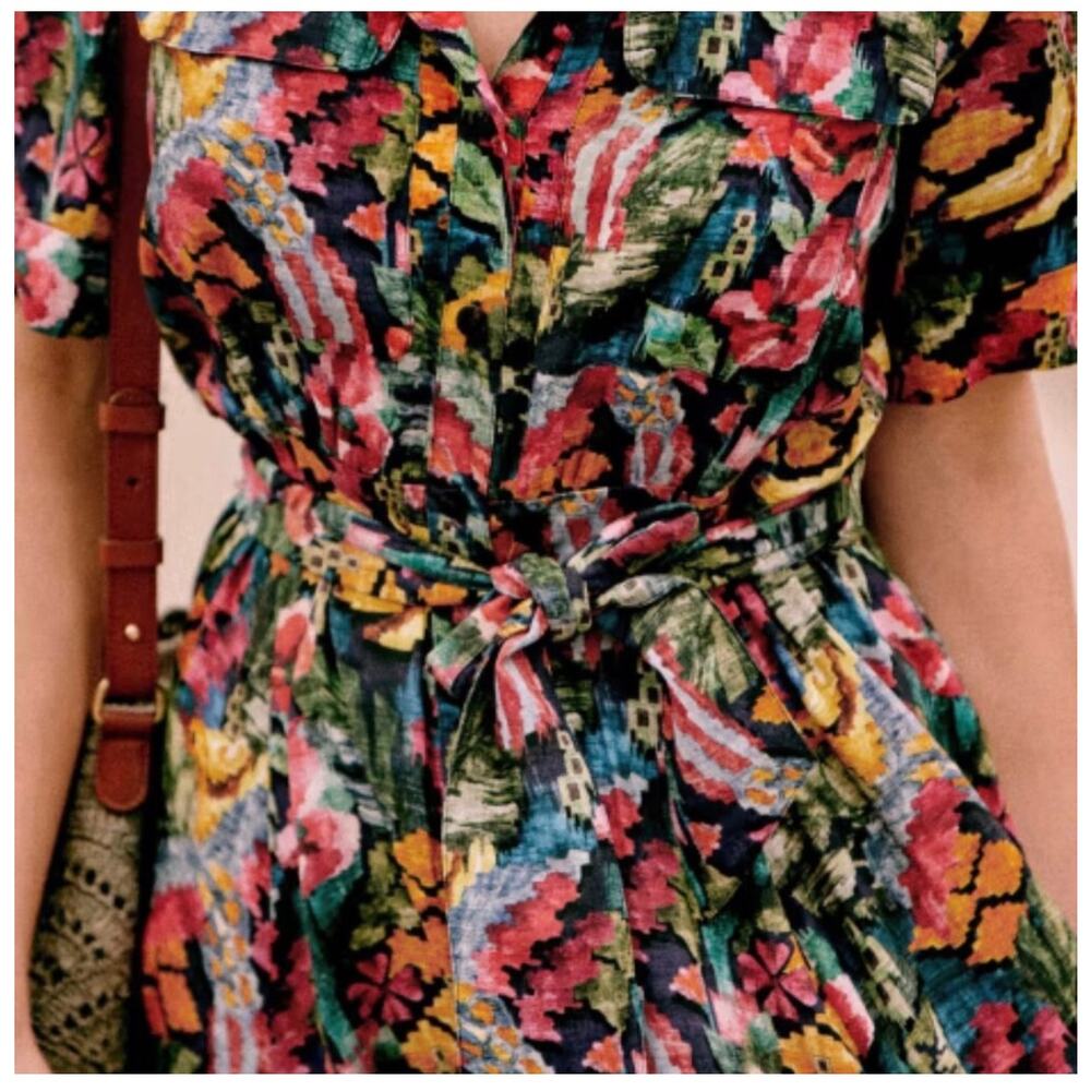 Sezane Laurette Dress Floral Multicolor Print Parisian Feminine Size 38 Medium - Picture 4 of 16